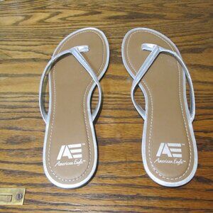 Silver American Eagle Thong Sandals Size 13